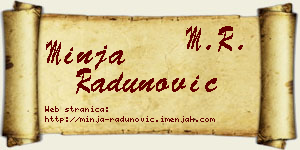 Minja Radunović vizit kartica